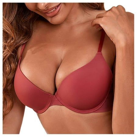 Women s Push Up Padded Bra Seamless T-Shirt Underwire Plunge Bra Full Cup Bras for Women