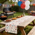 thumbnail image 6 of Nkmbld Independence Day Table Runner, Vintage Red White Blue Table Runners for Veterans Day Kitchen Dining Room Outdoor Patriotic Party Decoration, 6 of 8