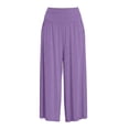thumbnail image 3 of Capri Pants for Women High Waist Workout Yoga Pants with Pockets Lightweight Wide Leg Cropped Trousers Loungewear, 3 of 7