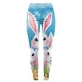 thumbnail image 7 of Rovga Womens Leggings High Waist Yoga Easter Day Bunny Prints Tights Compression Yoga Running Fitness High Waist Pants Pants Relax Fit Daily Wear Sky Blue M, 7 of 7