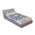 thumbnail image 3 of Ambesonne Christmas Fitted Sheet & Pillow Sham Set, Flying Deer Ombre Snow, Full, Blue and White, 3 of 3