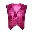 thumbnail image 3 of vastwit Womens Shiny Sequined Hip-hop Jazz Dance Vest Waistcoat Tops Stage Fancy Dress up Costumes Hot Pink 170, 3 of 6