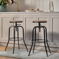 thumbnail image 1 of Homy Casa Adjustable Swivel Bar Stool Set of 2 - Walnut Finish, Industrial Counter for Kitchen Island, 1 of 8