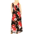 thumbnail image 2 of Sakkas Iyabo Women's Sleeveless Casual Summer Floral Print Dress Maxi Long Stretch - B-Red - One Size, 2 of 5