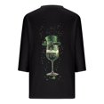 thumbnail image 4 of LEKWK St Patricks Day Blouse Women Falling Shamrock Print Tunic Tops V Neck Casual Tops 3/4 Sleeve Tops Gradient Pattern Spring Clothing, 4 of 5