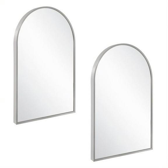 Design House Maeve Arched Wall Mirror with Silver Frame, 30" x 20", 2-Pack