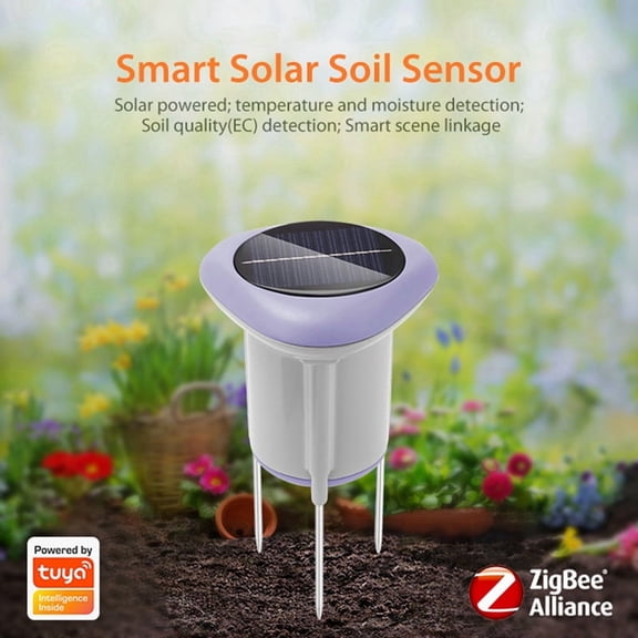 Tuya Smart Zigbee Solar Soil Sensor for Gardening Temperature and Humidity Meter APP Control Digital Soil Thermometer