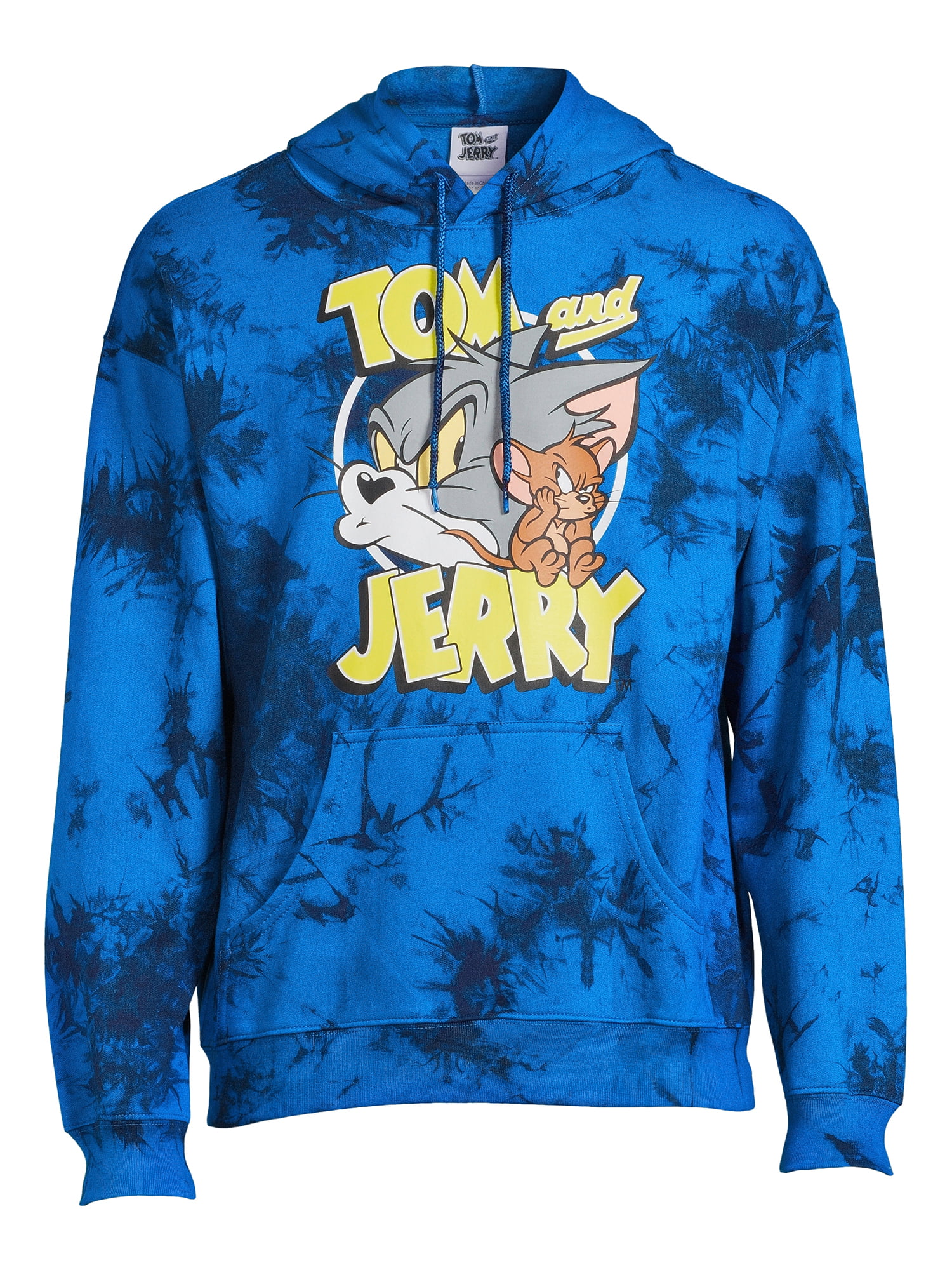 Tom and Jerry Men's Tie Dye Graphic Hoodie, Sizes S-3XL 