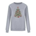 thumbnail image 4 of Xdegoge Womens Christmas Sweatshirt Crew Neck Long Sleeve Tops Xmas Tree Graphic Shirts Dressy Casual Christmas Sweater Cute Christmas Sweater Women Cute, Gray XL, 4 of 6