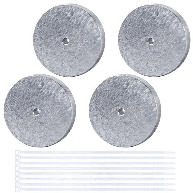 DECOHS 4 Pack Zinc Anode Plate- Zinc Anode Weight- Anti Electrolysis Sacrificial Anode with 8 Plastic Ties for Salt System Swimmin