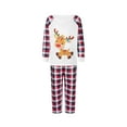thumbnail image 2 of Christmas Pajamas for Family Long Sleeve Cartoon Reindeer Print Tops + Plaid Pants Set Winter Sleepwear, 2 of 10