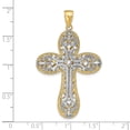 thumbnail image 3 of 14K Two-Tone Gold Charm Pendant Themed 50 mm 30 Diamond-Cut Layered Cross, 3 of 3