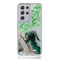 thumbnail image 5 of Samsung Galaxy S21 Ultra 5G Phone Case, Rosebono Hybrid Bling Glitter Sparkle Epoxy Graphic Marble Colorful Silicone Skin Cover Armor Case for Samsung Galaxy S21 Ultra 5G (Green), 5 of 6