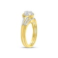 thumbnail image 2 of 10kt Yellow Gold Round Diamond Bridal Wedding Ring Band Set 3/8 Cttw, 2 of 4