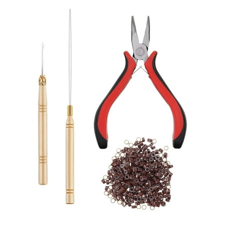 EHJRE Hair Bun extension Kit Plier Plus Pulling Hook Bead Device And Loop Tool Kits - 3# 3