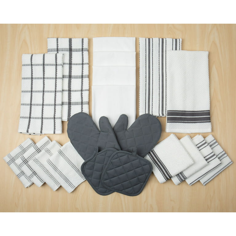 Kitchen Towels Set - Includes: Dish Cloths, Pot Holders, and Oven