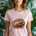 thumbnail image 5 of Touchdown Season Shirt | Leopard Bow Football Graphic Tee for Women, Dark Heather, Size 2XL, 5 of 6