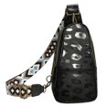 thumbnail image 2 of Boho bolsa de pecho animal estampados PU bandolera bolso de viaje monedero (leopardo negro) Likrtyny Para estrenar, 2 of 8