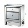thumbnail image 6 of Baxton Studio Fadri Contemporary Glam and Luxe Mirrored 2-Drawer End Table, 6 of 8
