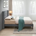LHYY Velvet Button Tufted-Upholstered Bed with Wings Design-Strong Wood ...