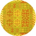thumbnail image 1 of Ahgly Company Indoor Round Southwestern Yellow Country Area Rugs, 3' Round, 1 of 4