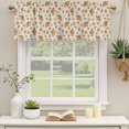 thumbnail image 2 of Summer Peach Curtain Valances for Windows, Kitchen Valance Window Treatments Panel 2 Pack, Tropical Fruit Rustic Flowers Watercolor Rod Pocket Short Curtains for Bathroom Bedroom 54 x 18 Inch, 2 of 8