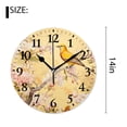 thumbnail image 2 of 14 Inch Wall Clock Battery Operated Silent Clock Decorative for Office, Kitchen, Outdoor, Living Room，Watercolor Floral Pattern Cherry Flower Branch Bird Style, 2 of 4