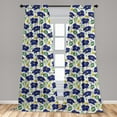 thumbnail image 5 of Ambesonne Leaf Curtains, Brush Stroke Stripes, Pair of 28"x95", Mint Green Navy Blue, 5 of 5