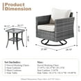 thumbnail image 2 of Vcatnet 3 Pieces Outdoor Patio Furniture Wicker Rocking Swivel Chair of 2 for Garden,Beige, 2 of 8