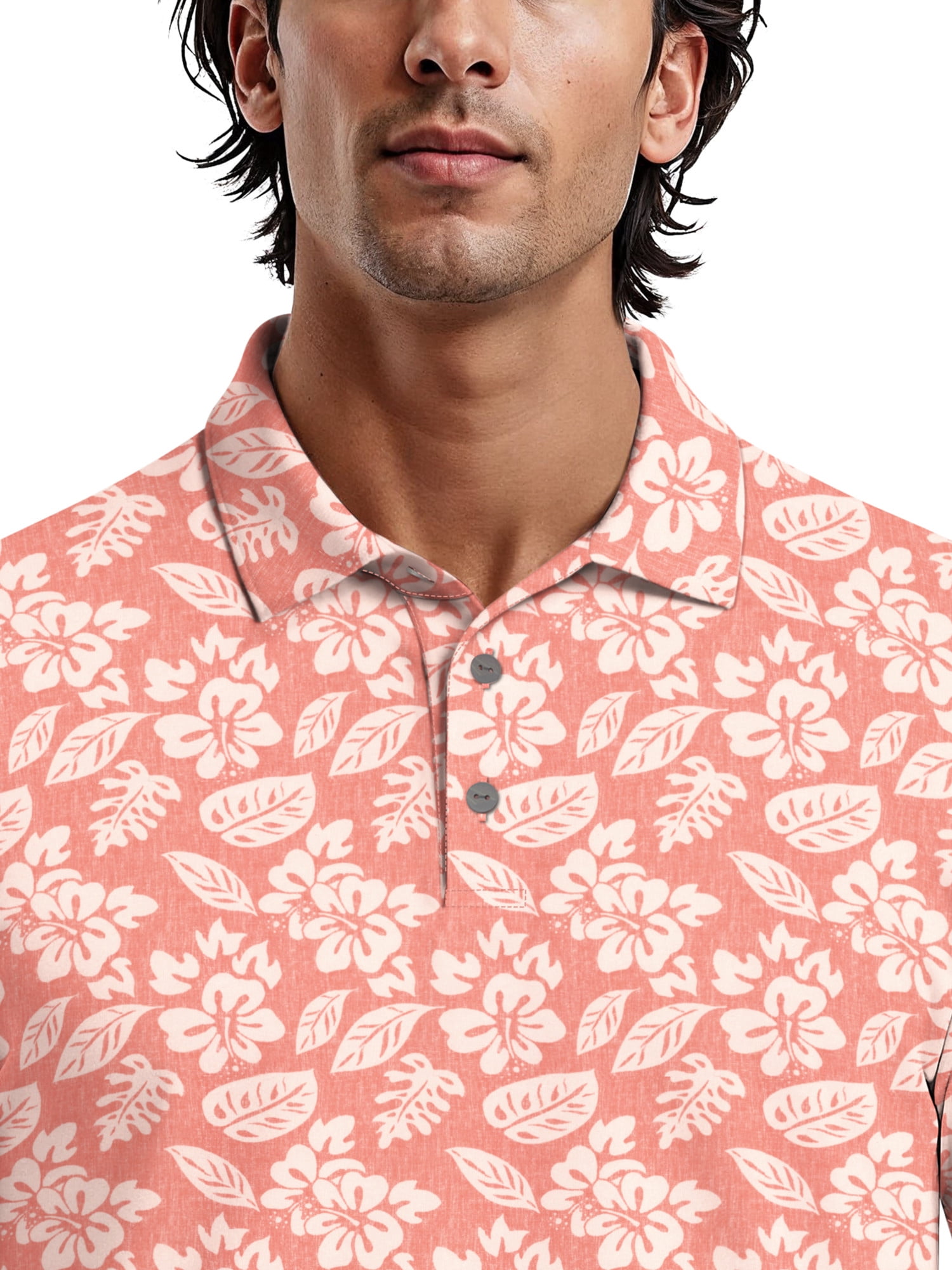 Ben Hogan Men's & Big Men's Performance Crosshatch Tropical Short Sleeve Polo Shirt, up to 5XL