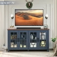 thumbnail image 6 of Joaxswe Farmhouse Sideboard Buffet with Storage, 63" Large Coffee Bar Cabinet with Glass Doors and Shelves for Dining Room, Blue, 6 of 9