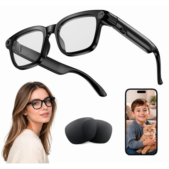 AI Smart Glasses, 164 Language Translation Glasses, Bluetooth Glasses with Speakers for Music and Calls, Photochromic Lenses, 170mAh Battery for Men Women, Travel, Work and Sports