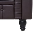 thumbnail image 6 of Emery Chesterfield Sofa, Luxurious Comfort for Cozy Living Rooms, Mid-Century Modern couch, Elegance & Serenity, 3-Seater Sofa Espresso,Air Leather, 6 of 8