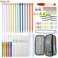 thumbnail image 1 of 36 Styles Crochet Hooks Set Knitting With Yarn Weave Knitting Needles Hook Kit Sewing Tools Gauge Scissors Knit with Storage Bag, 1 of 7