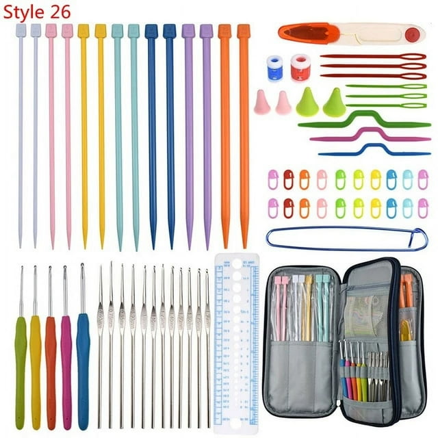 36 Styles Crochet Hooks Set Knitting With Yarn Weave Knitting Needles Hook Kit Sewing Tools Gauge Scissors Knit with Storage Bag