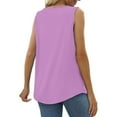 thumbnail image 2 of BYHONG Women's Loose Pleated Square Neck Tank Top Summer Sleeveless Vest Blouse, Plus Size Casual Top for Women Light Purple XXXL, 2 of 6