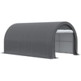 thumbnail image 5 of CoSoTower 10' X 16' Carport, Heavy Duty Portable Garage Storage Tent with Large Zippered Door, Anti-Uv PE Cover for Car, Truck, Boat, Motorcycle, Bike, Garden Tools, Outdoor Work, Gray, 5 of 9