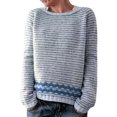 thumbnail image 1 of Aztec Sweater Woman Crewneck Sweater Boho Striped Oversized Long Sleeve Vintage Aztec Print Knitted Pullover Top, 1 of 5