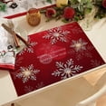 thumbnail image 2 of BKBP Napperon de Noël Napperons de Table Flocon de Neige Rouges et Blancs Napperons d'Hiver Lavables Décoration de Table de Noël d'Hiver pour Fête Intérieure Extérieure Cuisine Salle à Manger (8.27*12.6 Po), 2 of 4