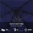 thumbnail image 5 of Renwick 9 Ft Outdoor Patio Umbrella with Push Button Tilt and Crank, Navy Blue, 5 of 9