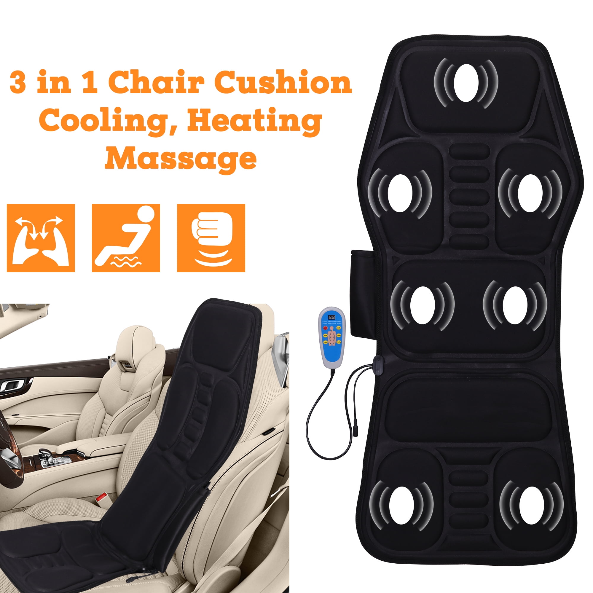 SHCKE Massage Seat Cushion Full Neck Body Back Chair Massager with 8