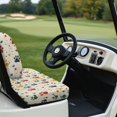 thumbnail image 4 of POLERO 2PCS Golf Cart Seat Covers, Funny Color Paws Print Breathable Front and Rear Seat Cushion Cover Fits for Ezgo Club Car Golf Cart Original Regular Seats, No Stapler, 4 of 8