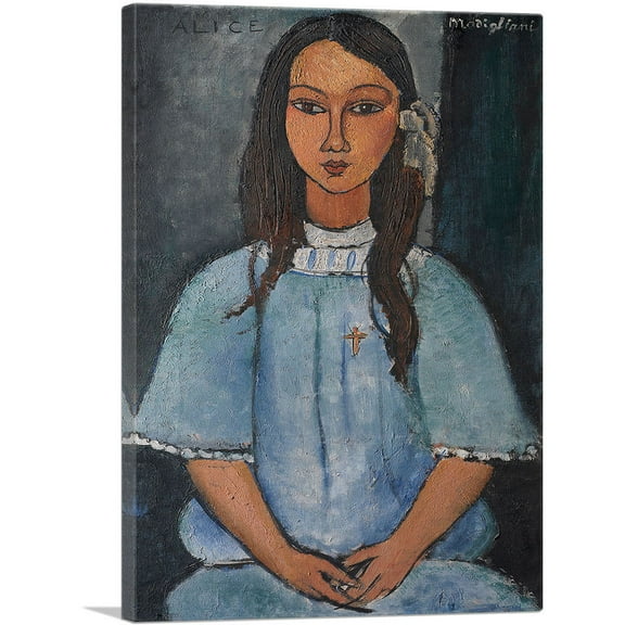 ARTCANVAS Alice 1919 Canvas Art Print by Amedeo Modigliani - Size: 26" x 18" (0.75" Deep)