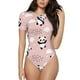 thumbnail image 1 of Balery Panda Body de cuello redondo de manga corta para mujer Tops de manga corta Tops básicos-Small, 1 of 7