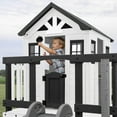 thumbnail image 4 of Backyard Discovery Sweetwater Heights White Cedar Wooden Elevated Playhouse, Slide, 4 of 12