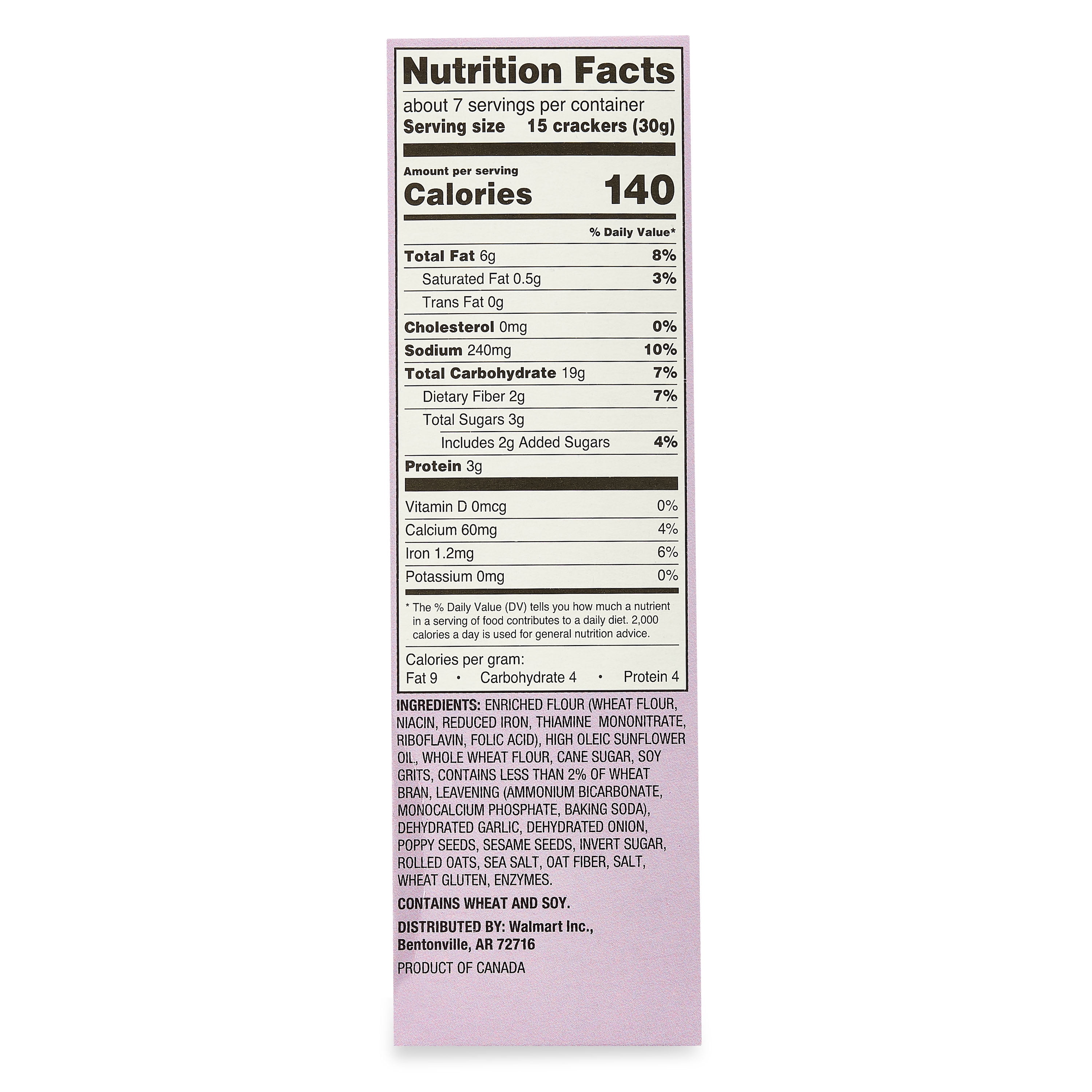 Great Value Everything Seasoned, Crunchy Snack Crackers, 7 oz