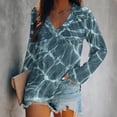 thumbnail image 2 of Camiseta de manga larga estampada convencional con cuello en V informal para mujer a la moda Fridja  FKASFK3615, 2 of 4