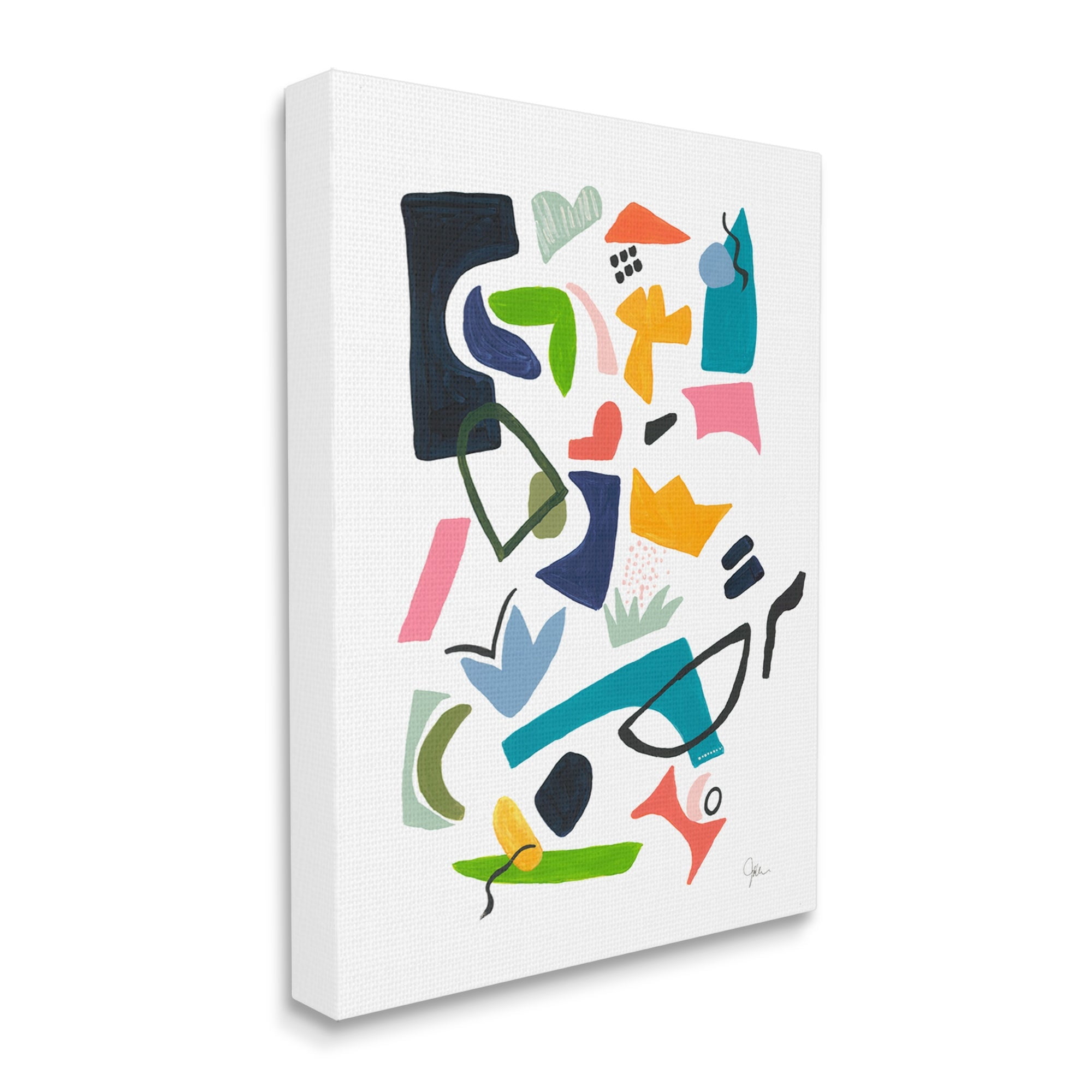 Stupell Industries Bold Tone Shape Abstract Painting Unique Funky Geometry, 30 x 40,Design by Jan Weiss
