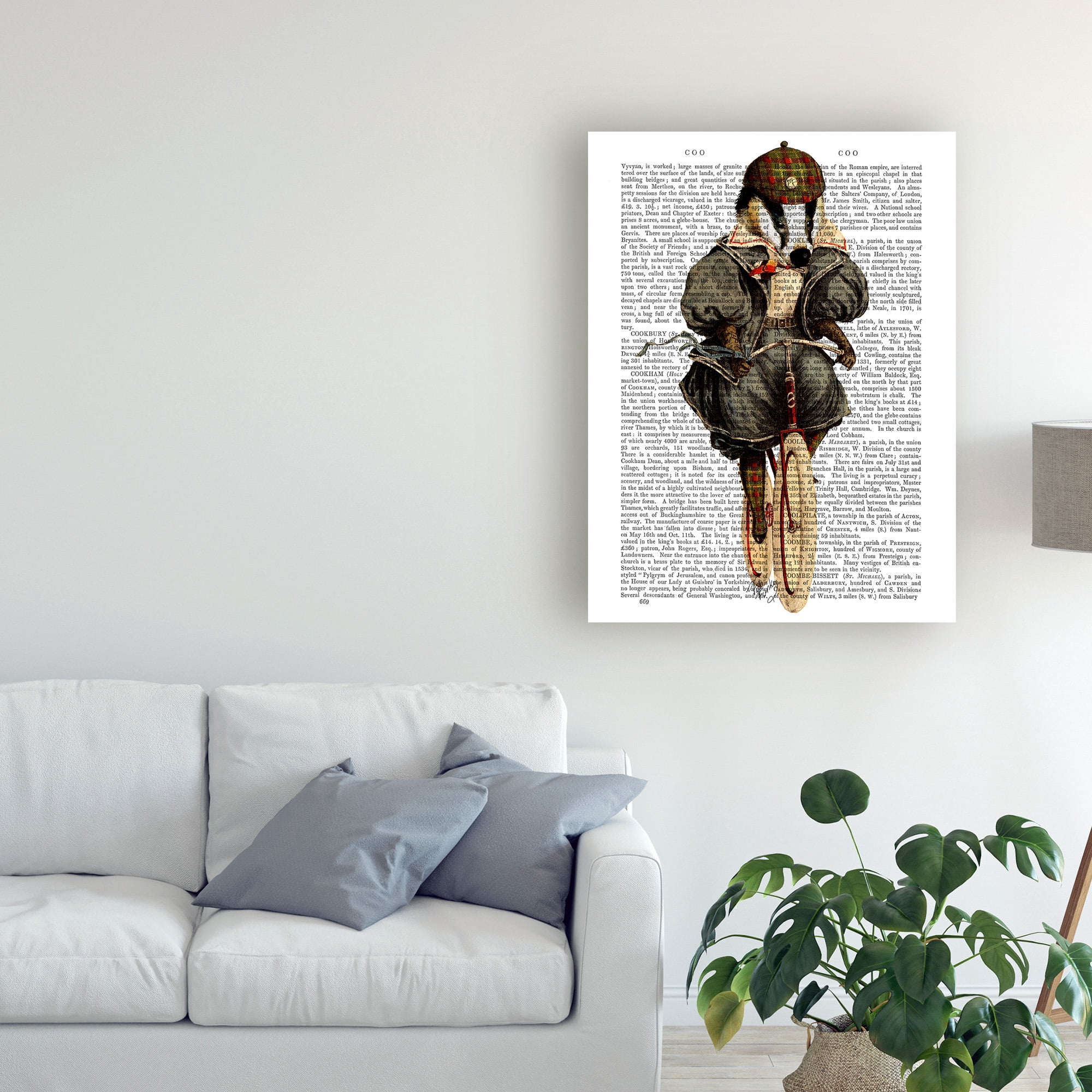 Trademark Fine Art 'Badger On Vintage Bicycle' Canvas Art by Fab Funky