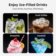Simzlife 26 lbs/24H Countertop Ice Maker Machine, 9 Bullet-Shaped Ice in 6 Min, Auto-Cleaning Portable Ice Maker for Kitchen, Home, Office, RV, Black